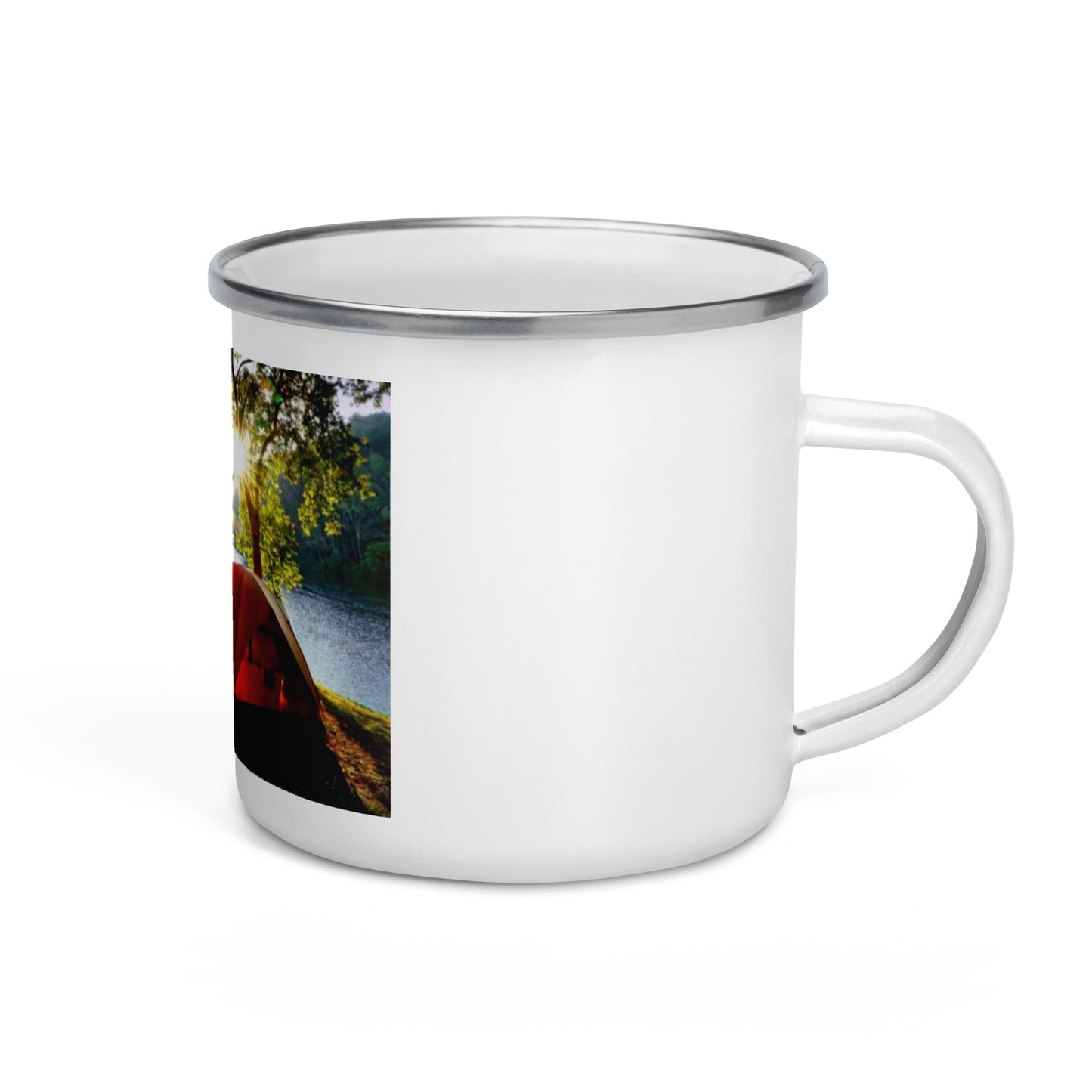 UPENDED ENAMEL MUG