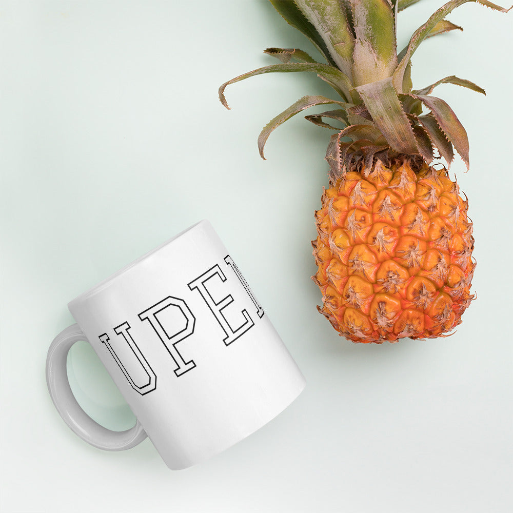 UPENDED MUG WHITE GLOSSY SIGNATURE