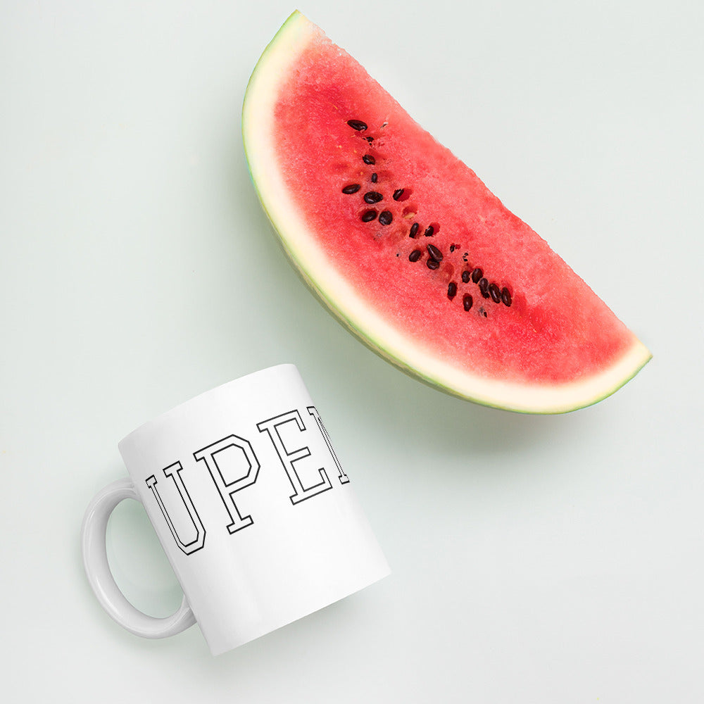 UPENDED MUG WHITE GLOSSY SIGNATURE