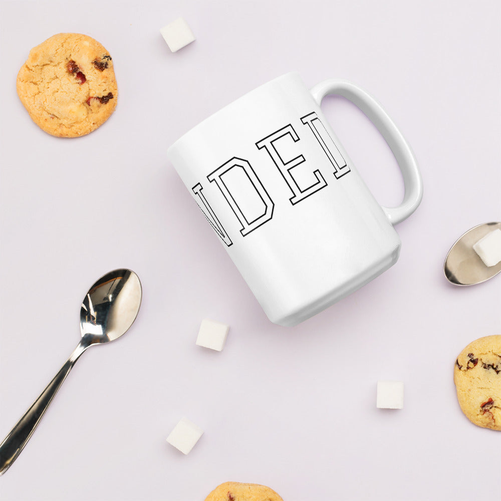 UPENDED MUG WHITE GLOSSY SIGNATURE
