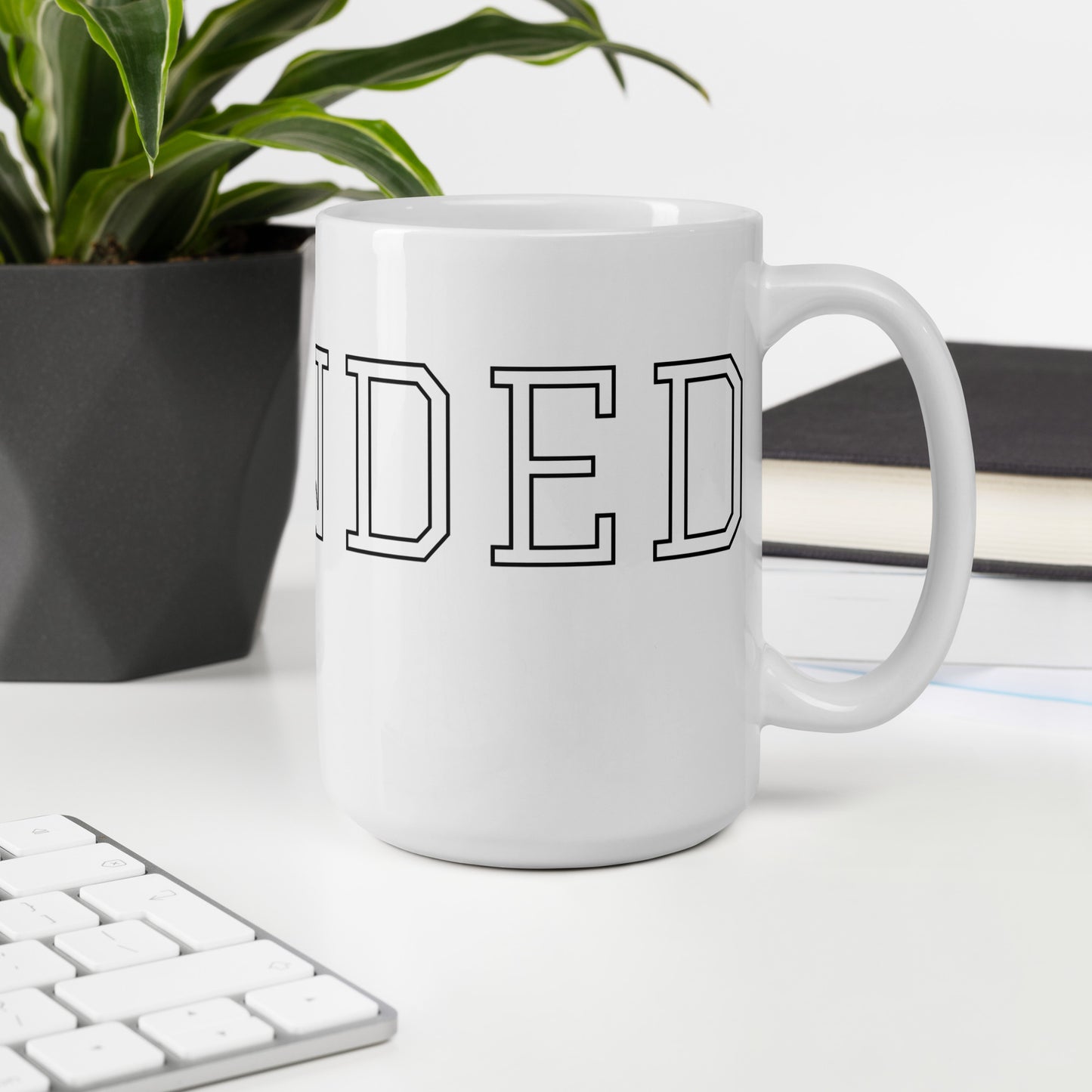UPENDED MUG WHITE GLOSSY SIGNATURE