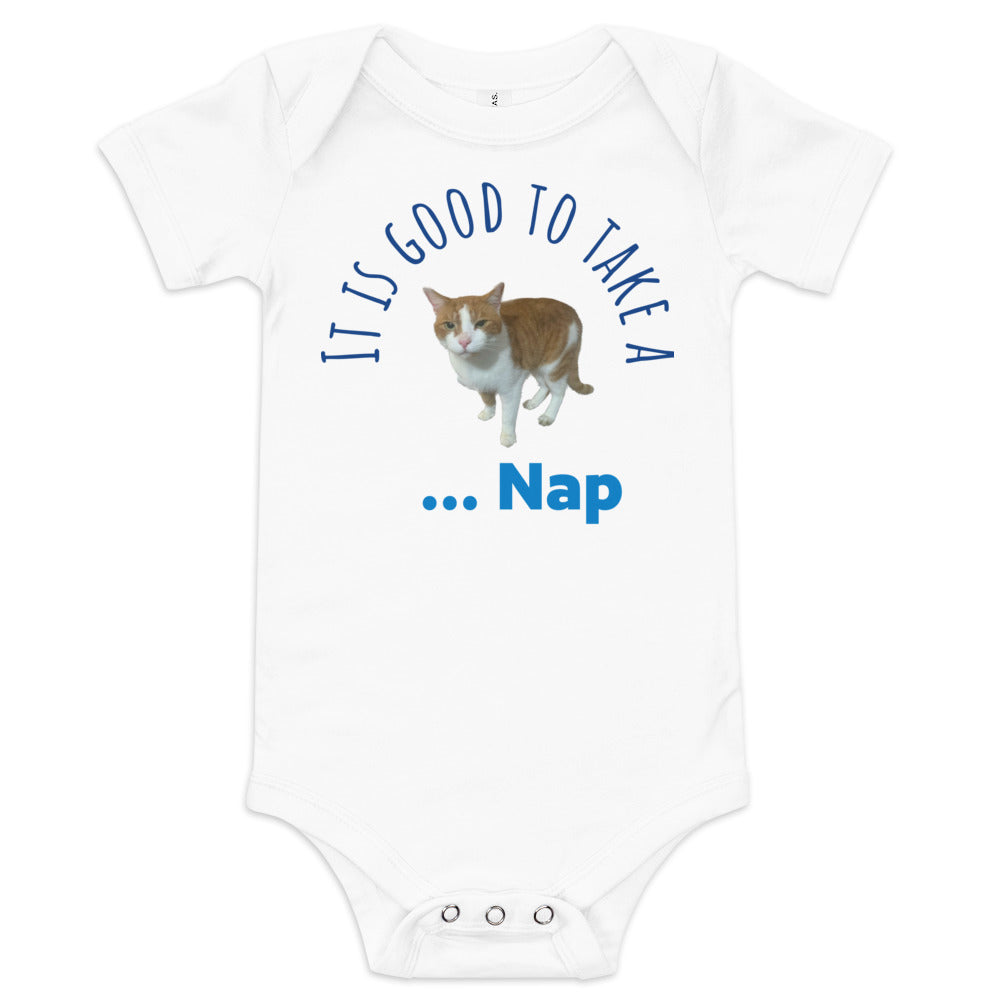 UPENDED BABY SHORT SLEEVE ONE PIECE. IT IS A GOOD TIME TO TAKE A ... NAP